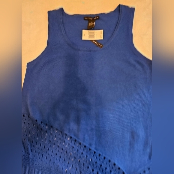 Grace Elements Boho Sleeveless Blouse Blue Large - Picture 14 of 15